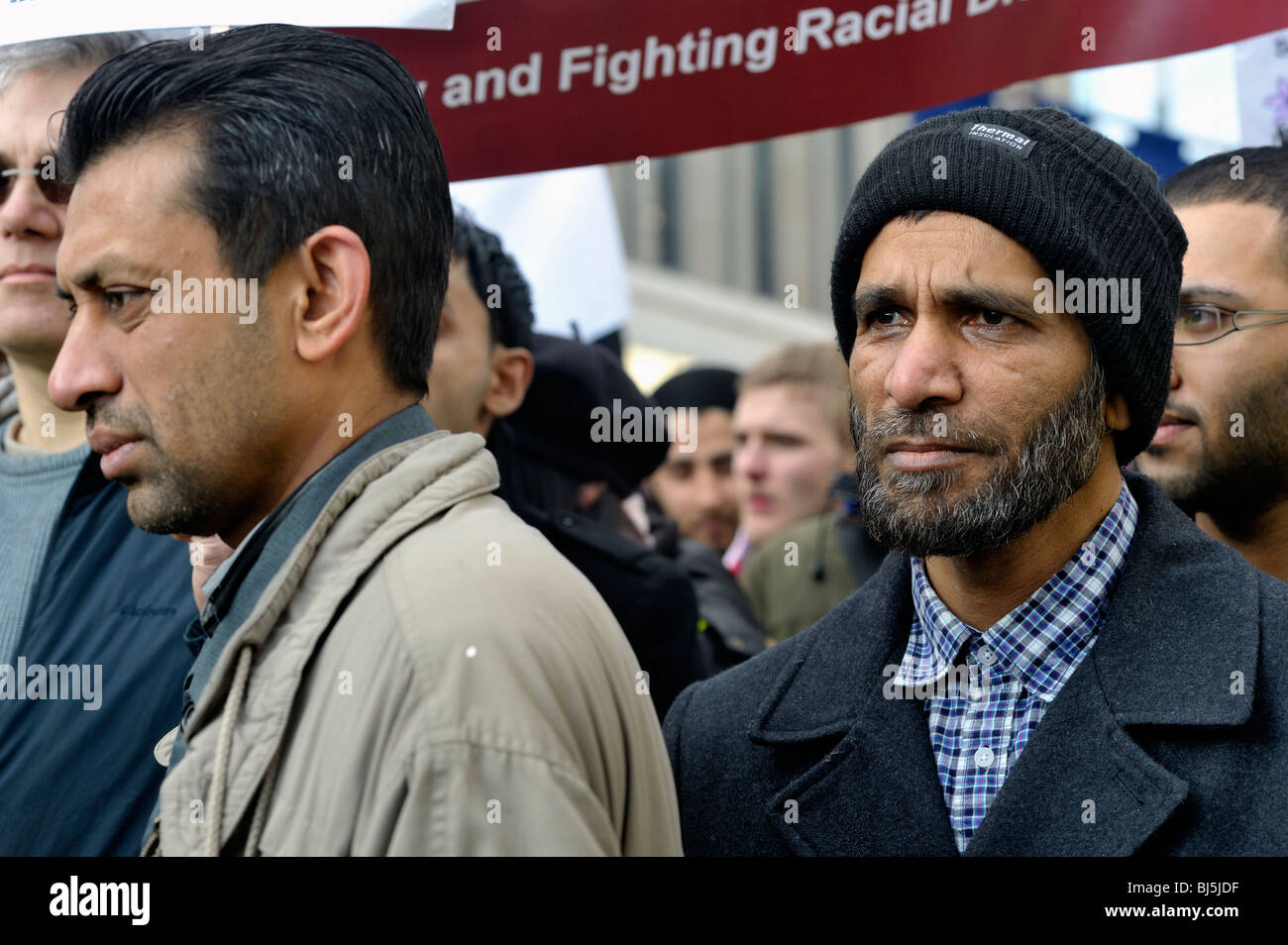 Antifaschistischen demonstration Stockfoto