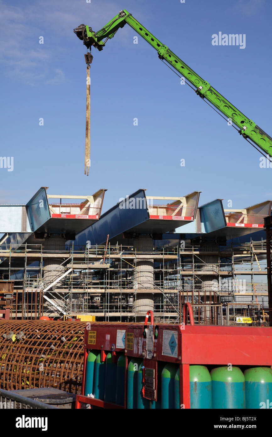 Bau der M74 Motorway Extension, Eglington Street, Glasgow, Schottland, UK Stockfoto