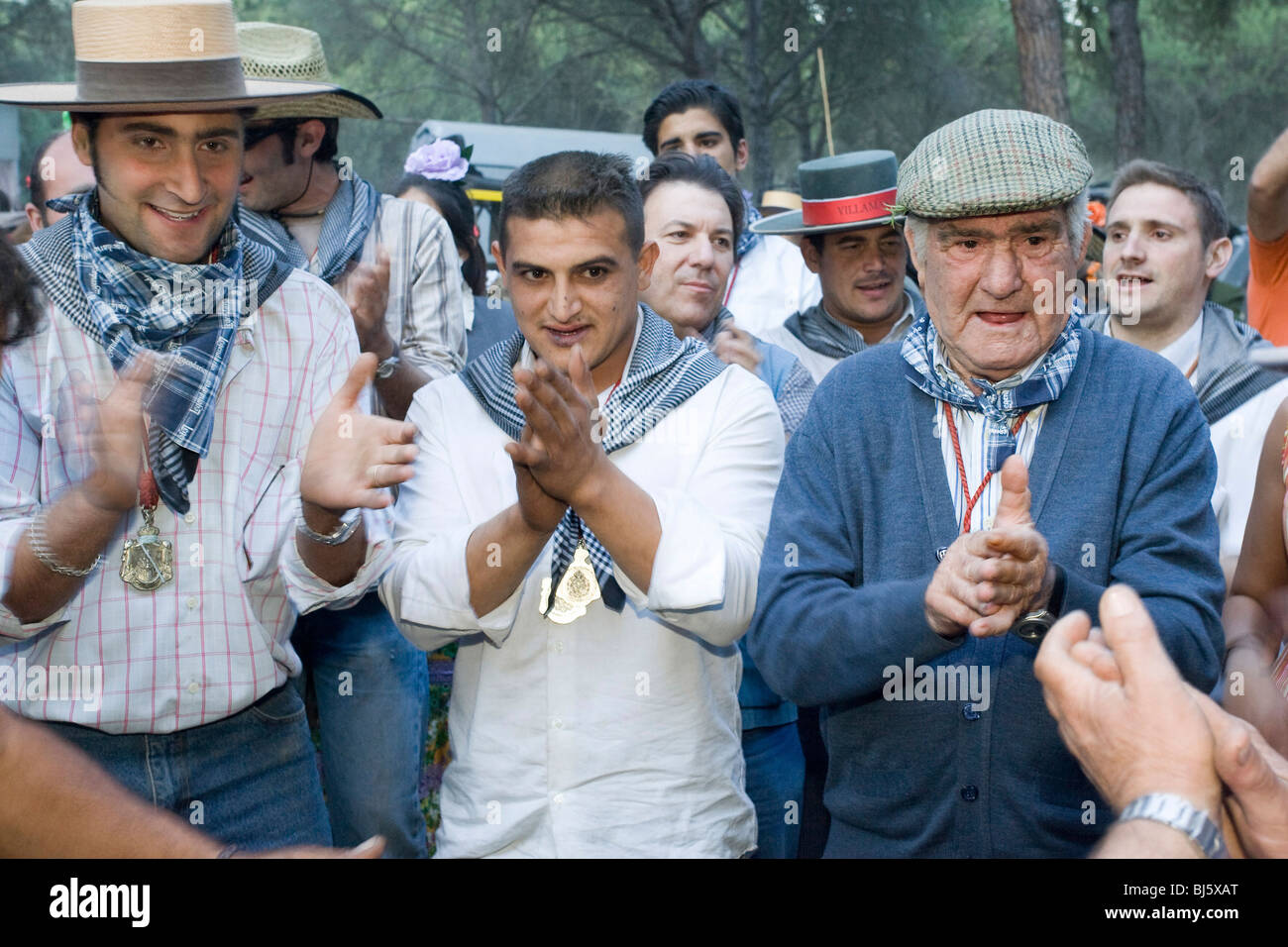 Pilger der Bruderschaft von Villamanrique De La Condesa, Spanien Stockfoto