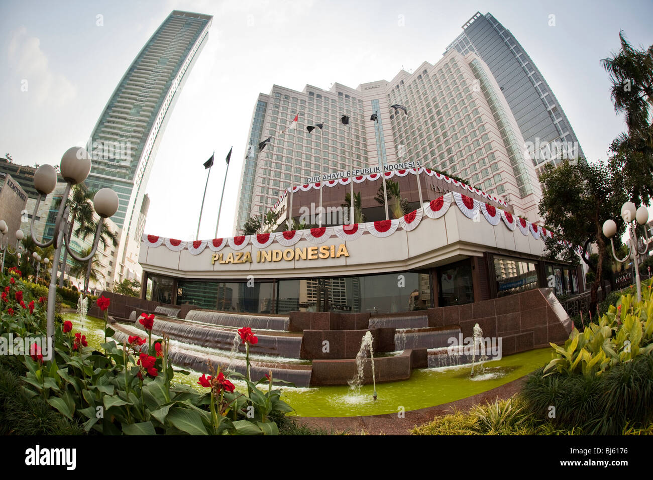 Plaza Indonesia, Grand Hyatt Hotel Eingang, Jakarta, Java, Indonesien Stockfoto