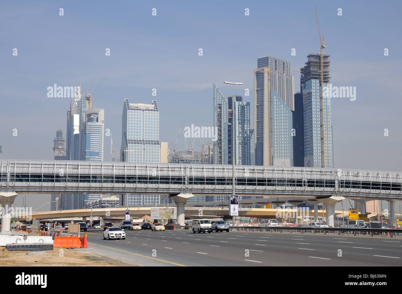 Sheikh Zayed Road, Dubai Vereinigte Arabische Emirate Stockfoto