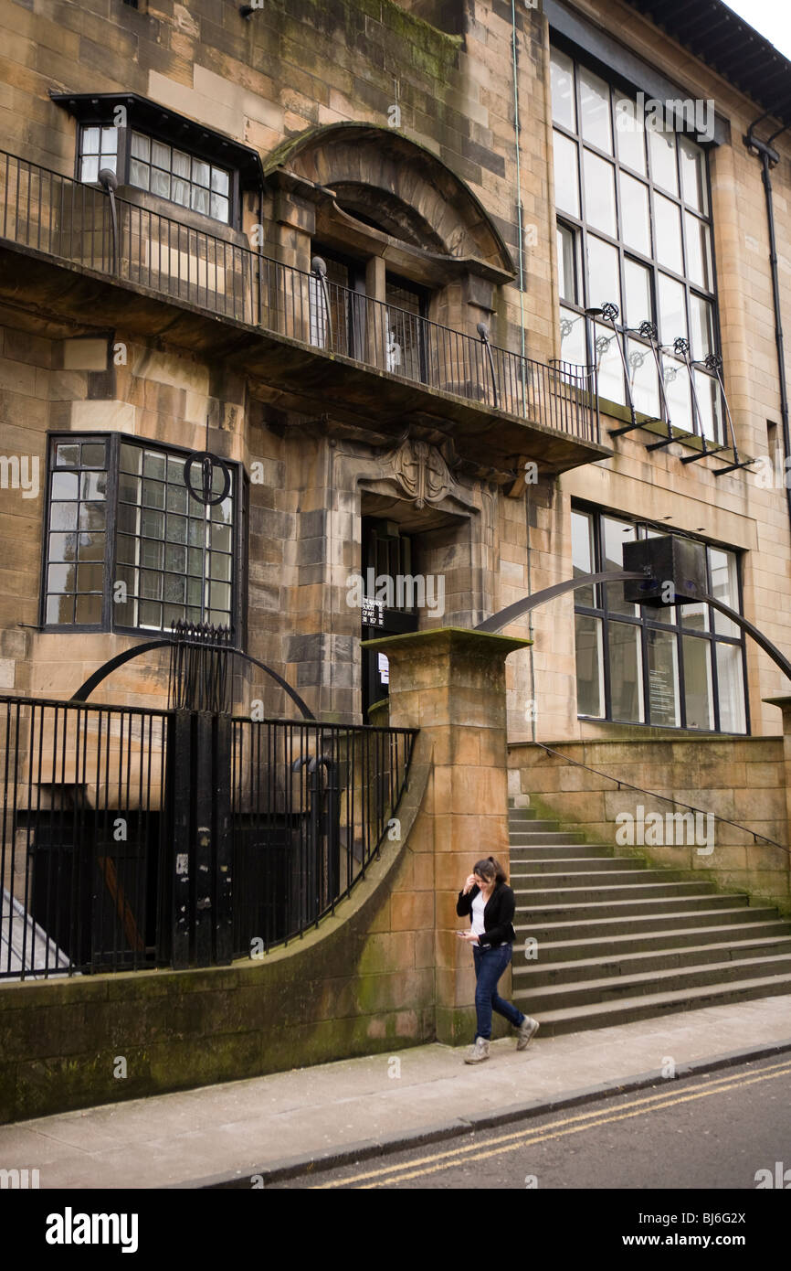 UK, Schottland, Glasgow, Charles Rennie Macintosh, Kunstschule, außen, wichtigsten Tür Stockfoto