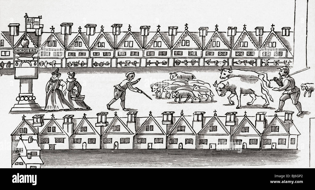 Eastcheap Markt, London, England c.1598. Stockfoto