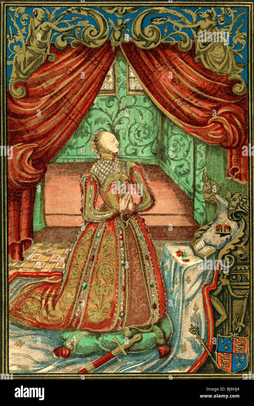 Queen Elizabeth I im Gebet, nach dem frontispiz christlichen Gebete, 1569. Elisabeth I. von England, 1533-1603. Stockfoto Queen Elizabeth I im Gebet, nach dem frontispiz christlichen Gebete, 1569. Elisabeth I. von England, 1533-1603. Stockfoto