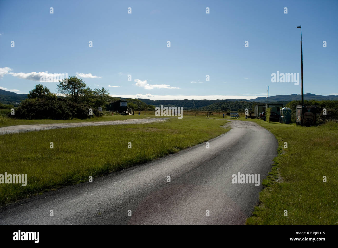 RSPB Glaslyn Osprey Website unter Pont Croesor in die Glaslyn Tal, Snowdonia, Nordwales Stockfoto