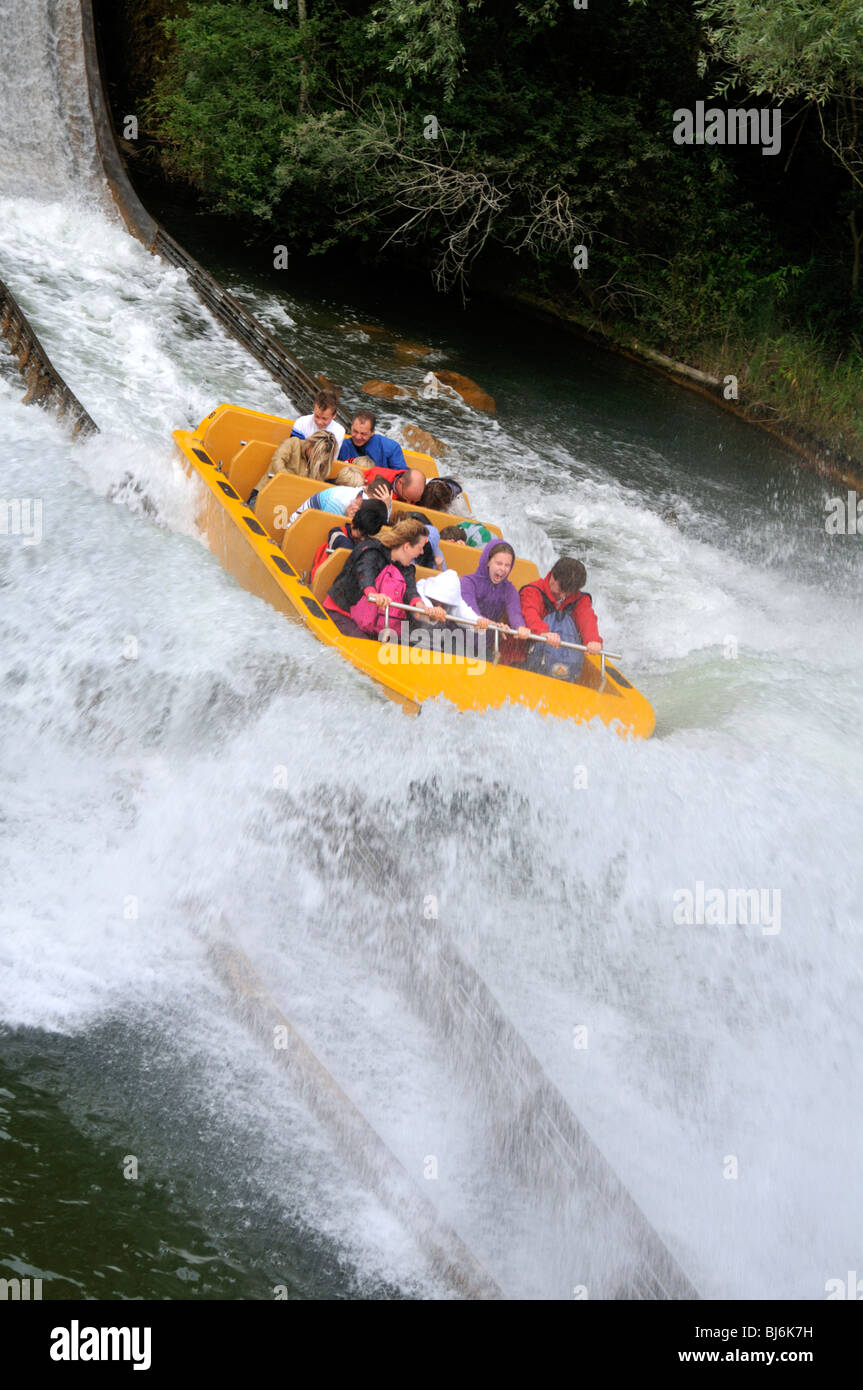 Grand Splash im Parc Asterix, France. Stockfoto