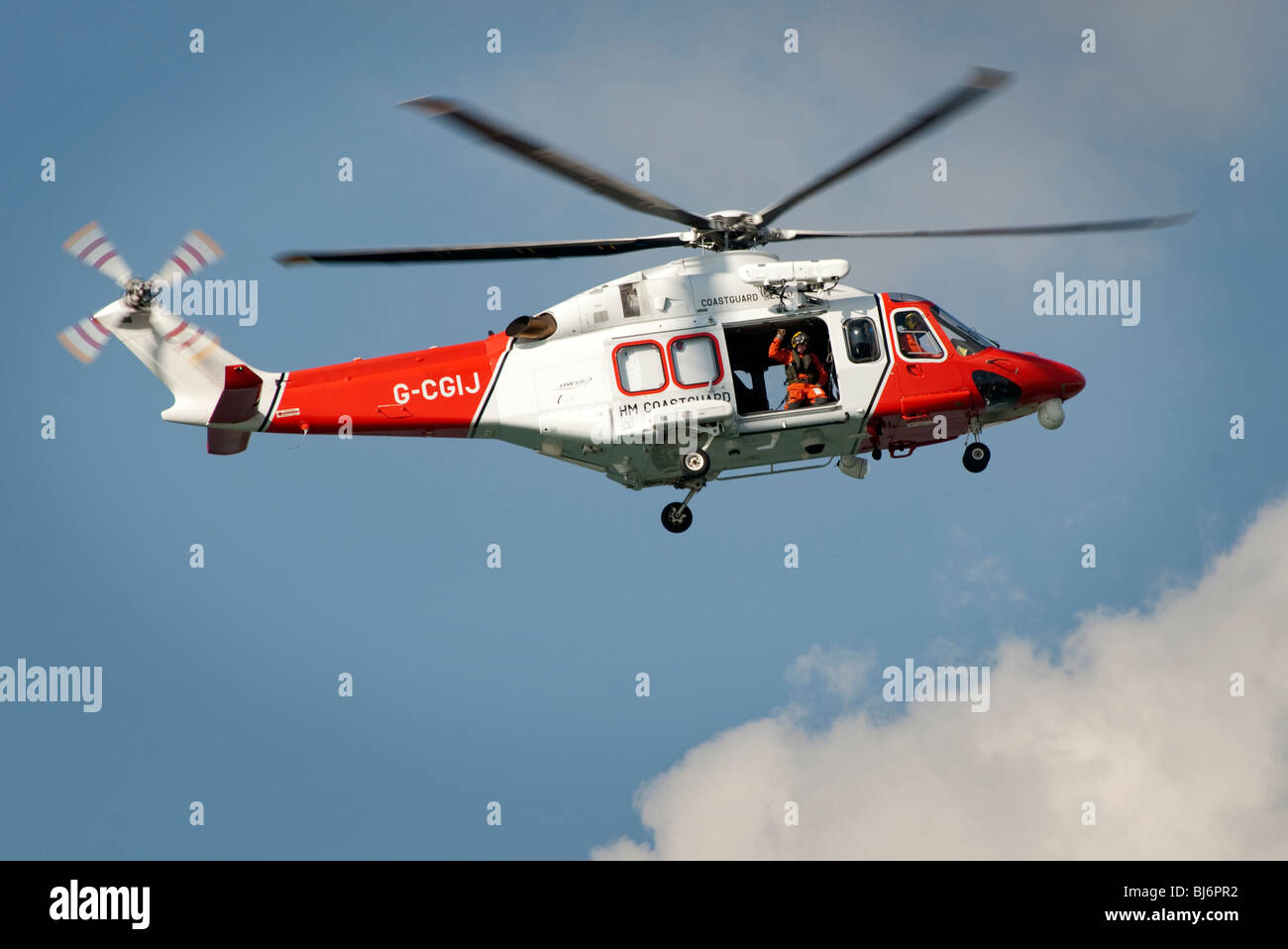 Küstenwache Hubschrauber Stockfoto