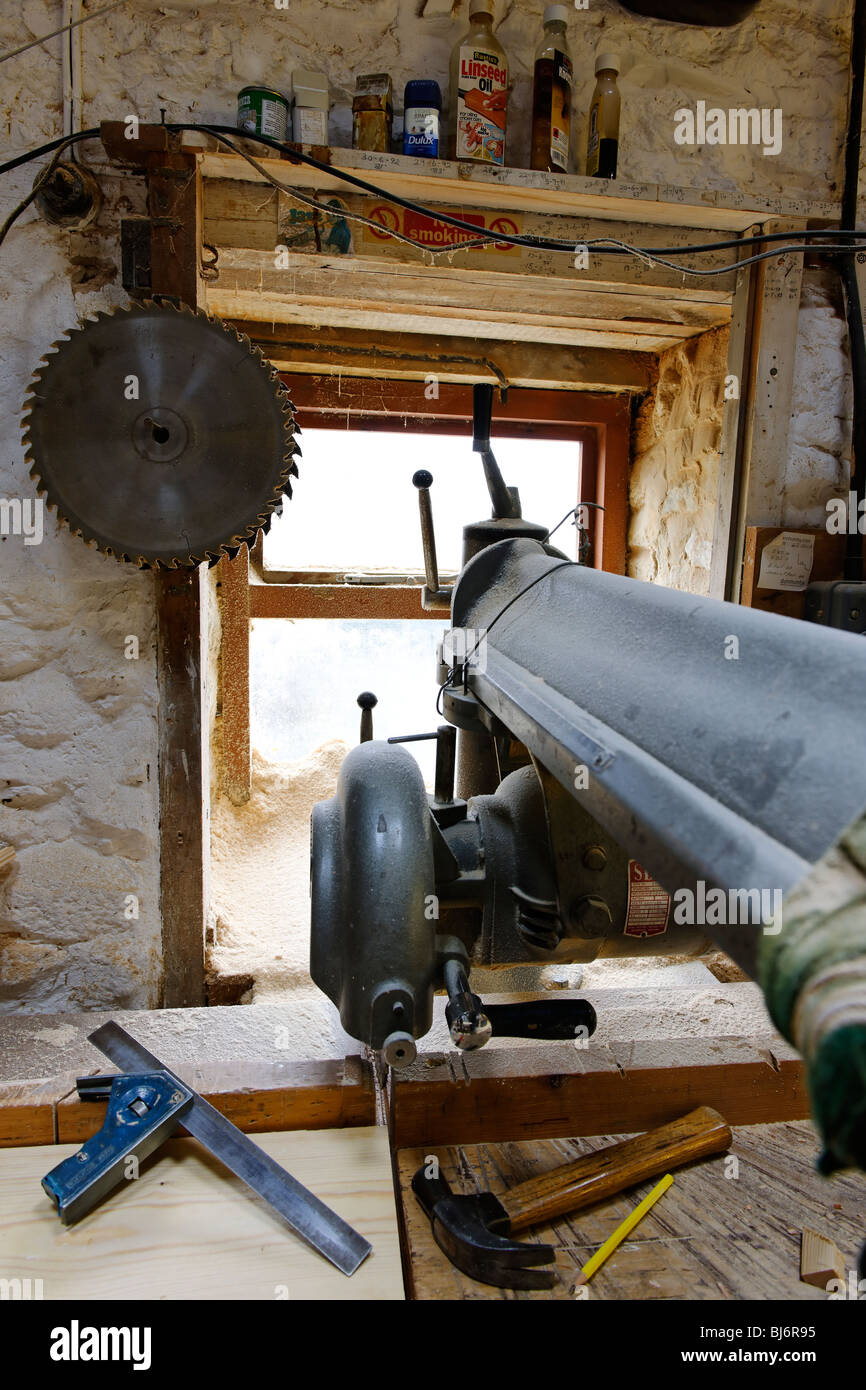 Schreinerei - Tischler Kreissäge Stockfoto