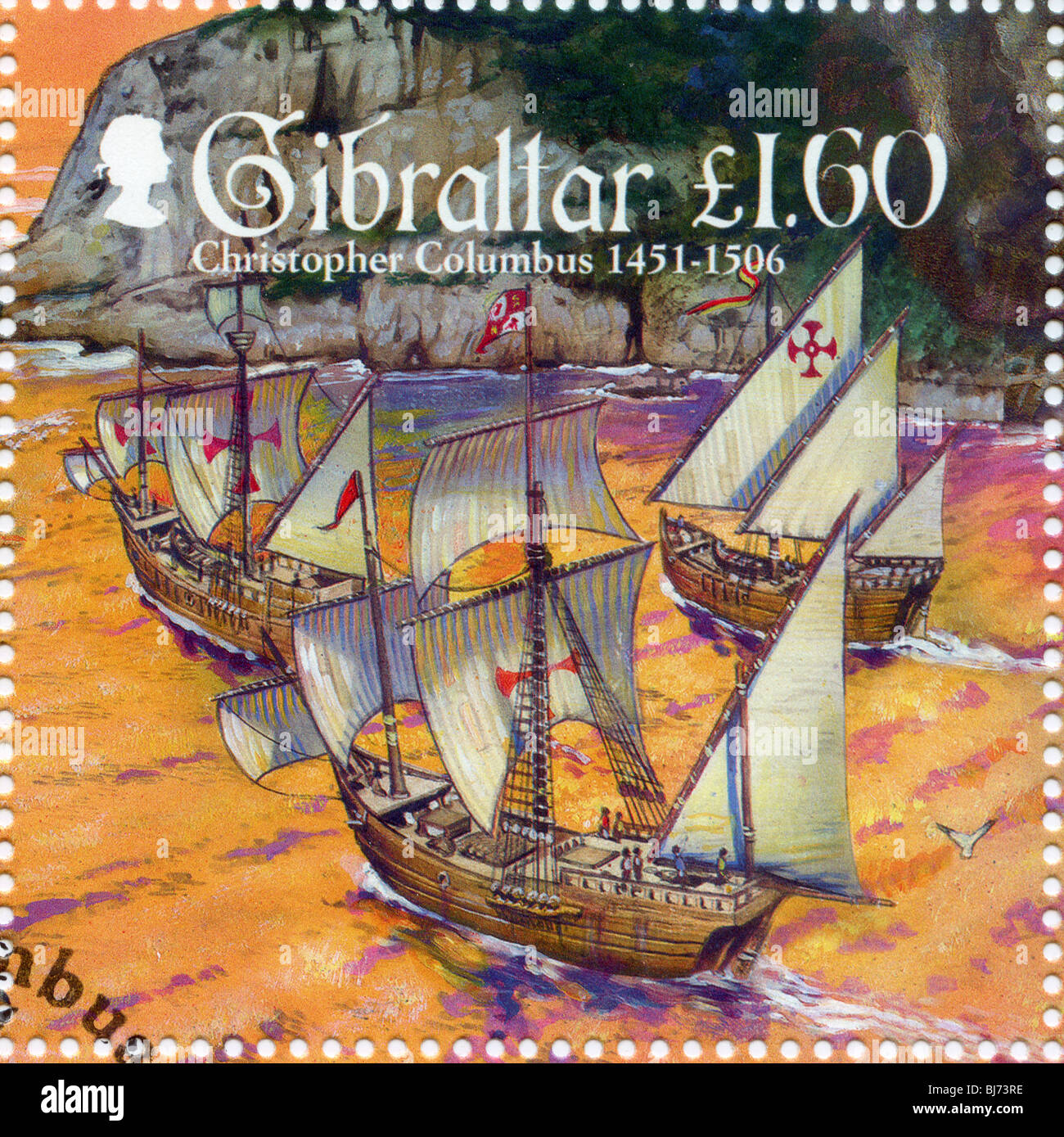 Gibraltar-Briefmarke Stockfoto