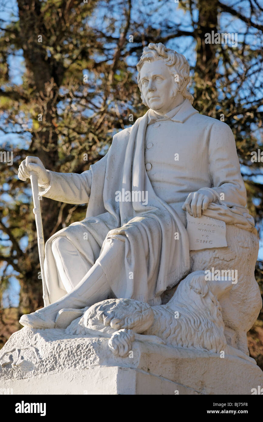 Statue von James Hogg, Ettrick Hirten, in der Nähe von St Mary's Loch, Scottish Borders, Schottland, Großbritannien. Stockfoto