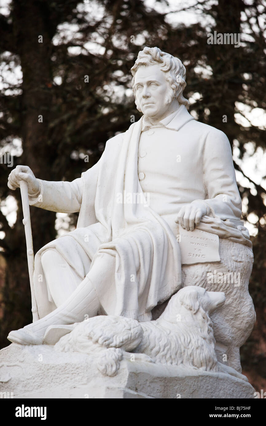 Statue von James Hogg, Ettrick Hirten, in der Nähe von St Mary's Loch, Scottish Borders, Schottland, Großbritannien. Stockfoto