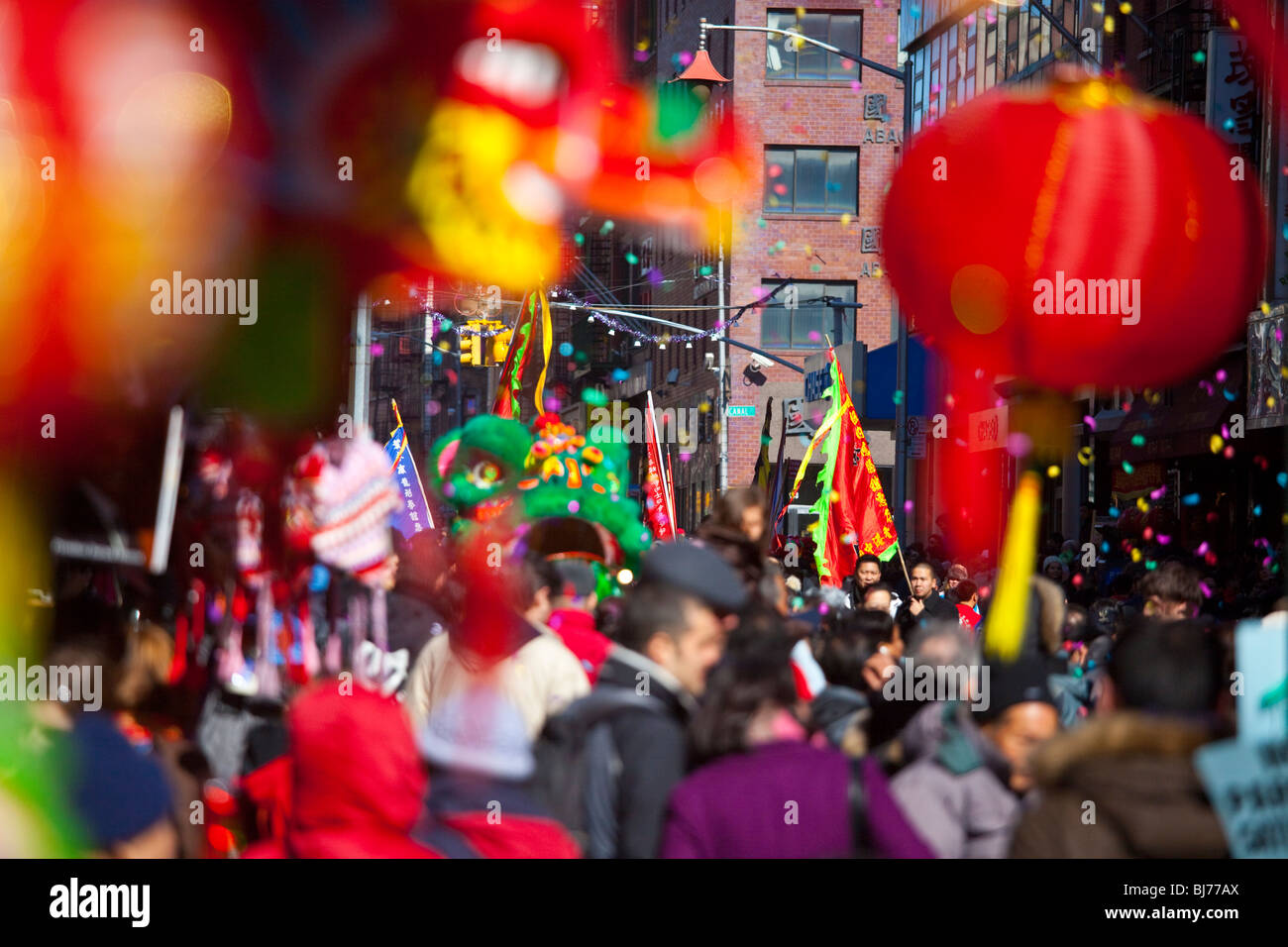 Chinesische oder Lunar New Year in Chinatown, Manhattan, New York City Stockfoto