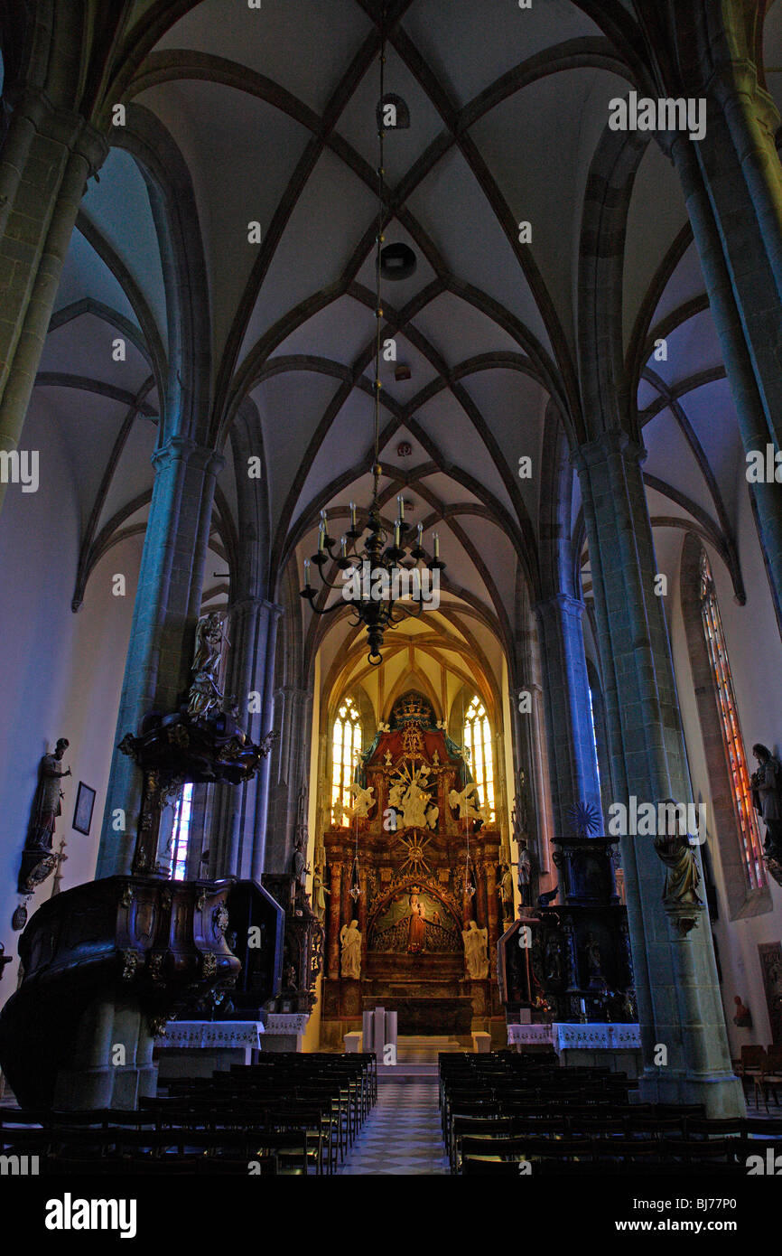 Ptujska Gora, Kirche der Jungfrau Maria, Gotik, 1400, Hochaltar, Slowenien Stockfoto