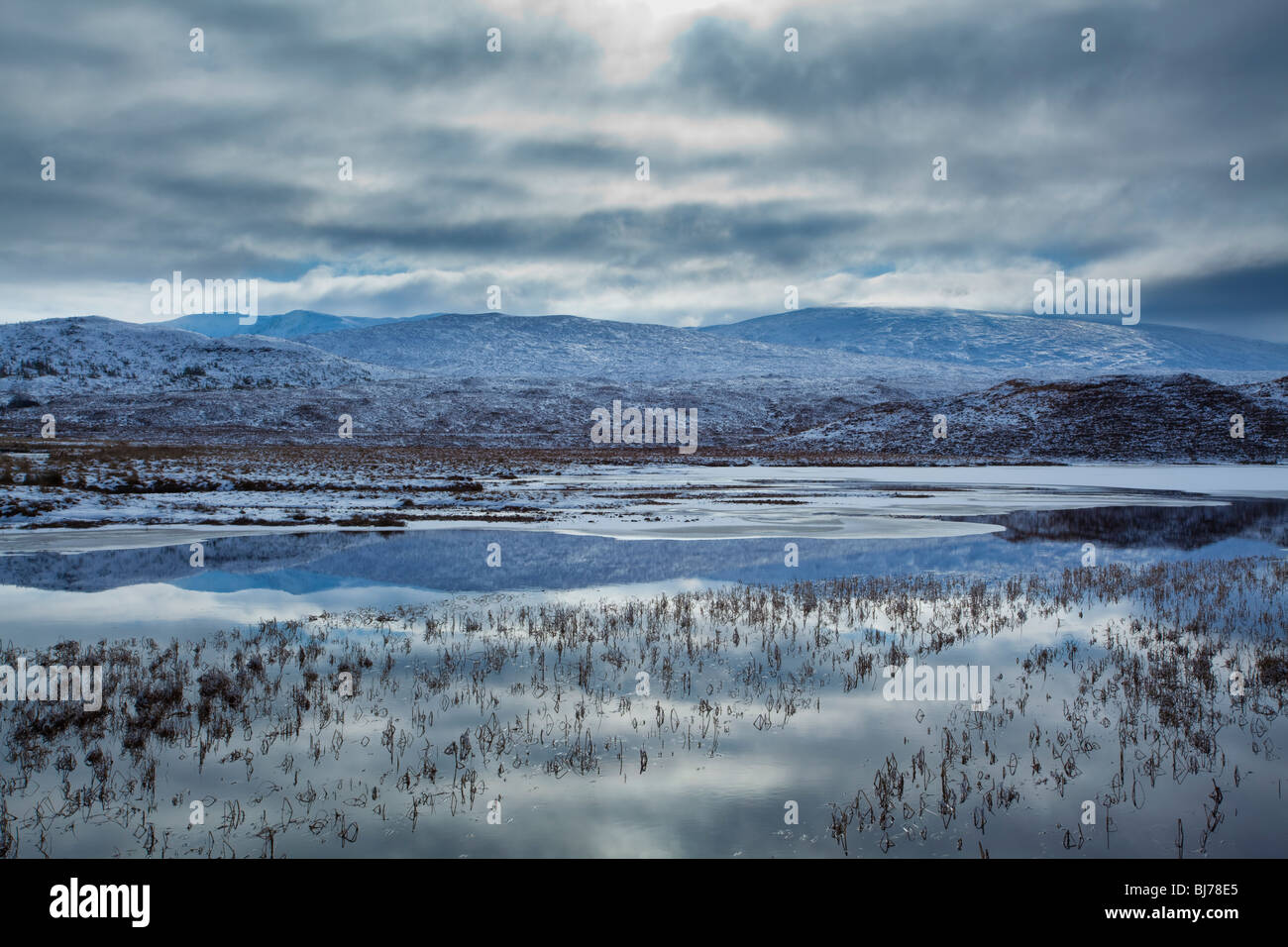Schottland, schottische Highlands, Loch ein "Chuilinn. Die feinen Schattierungen der Mitte Wintertag Stockfoto