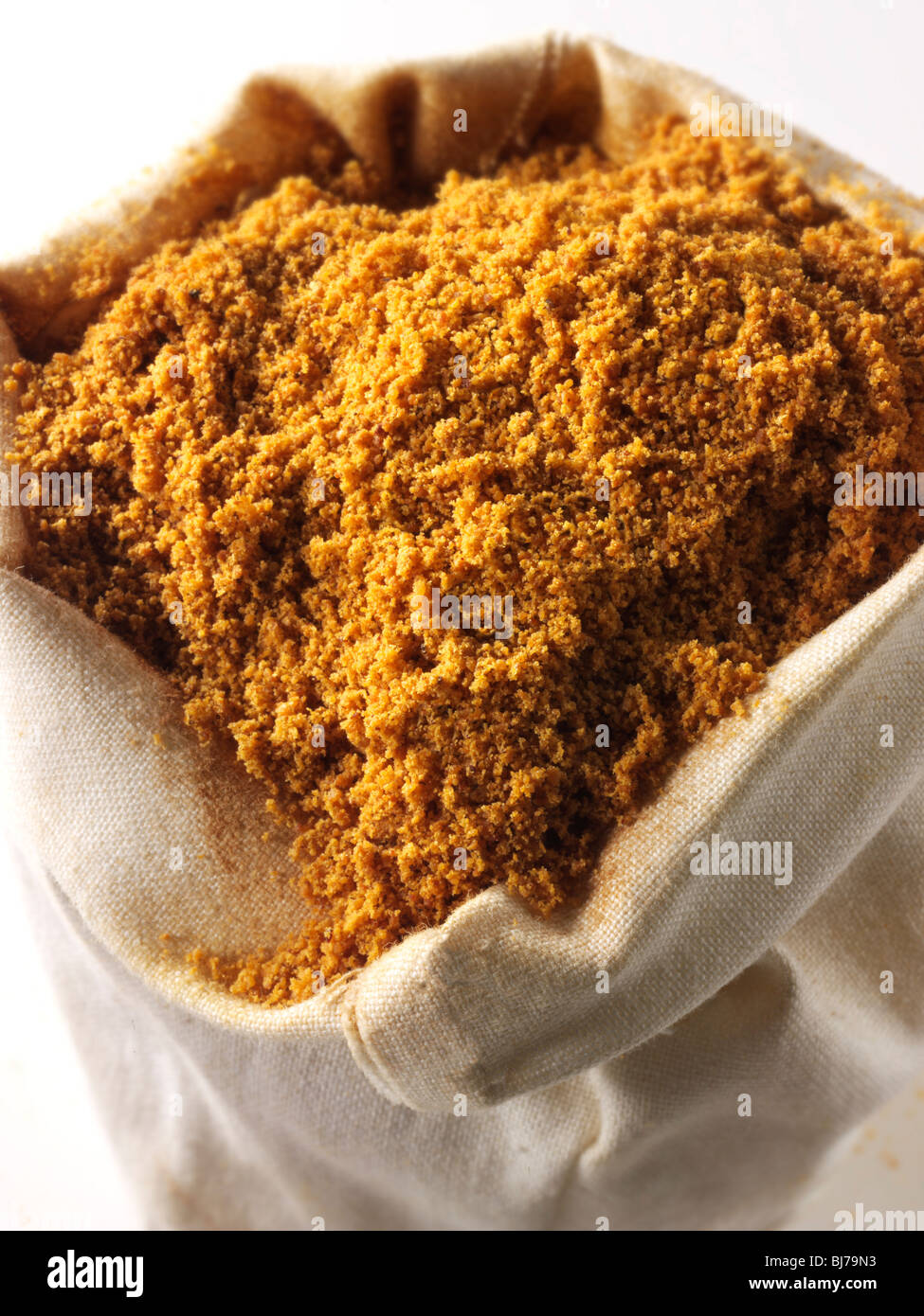 Boden Mace Pulver in einem Spice sack Sack Stockfoto