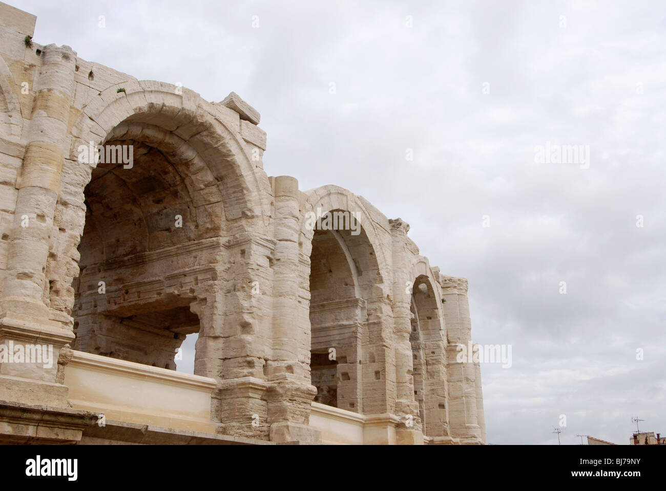 Les Arenes, Stierkampf-Arena, Arles, Bouches du Rhone, Provence, Frankreich Stockfoto