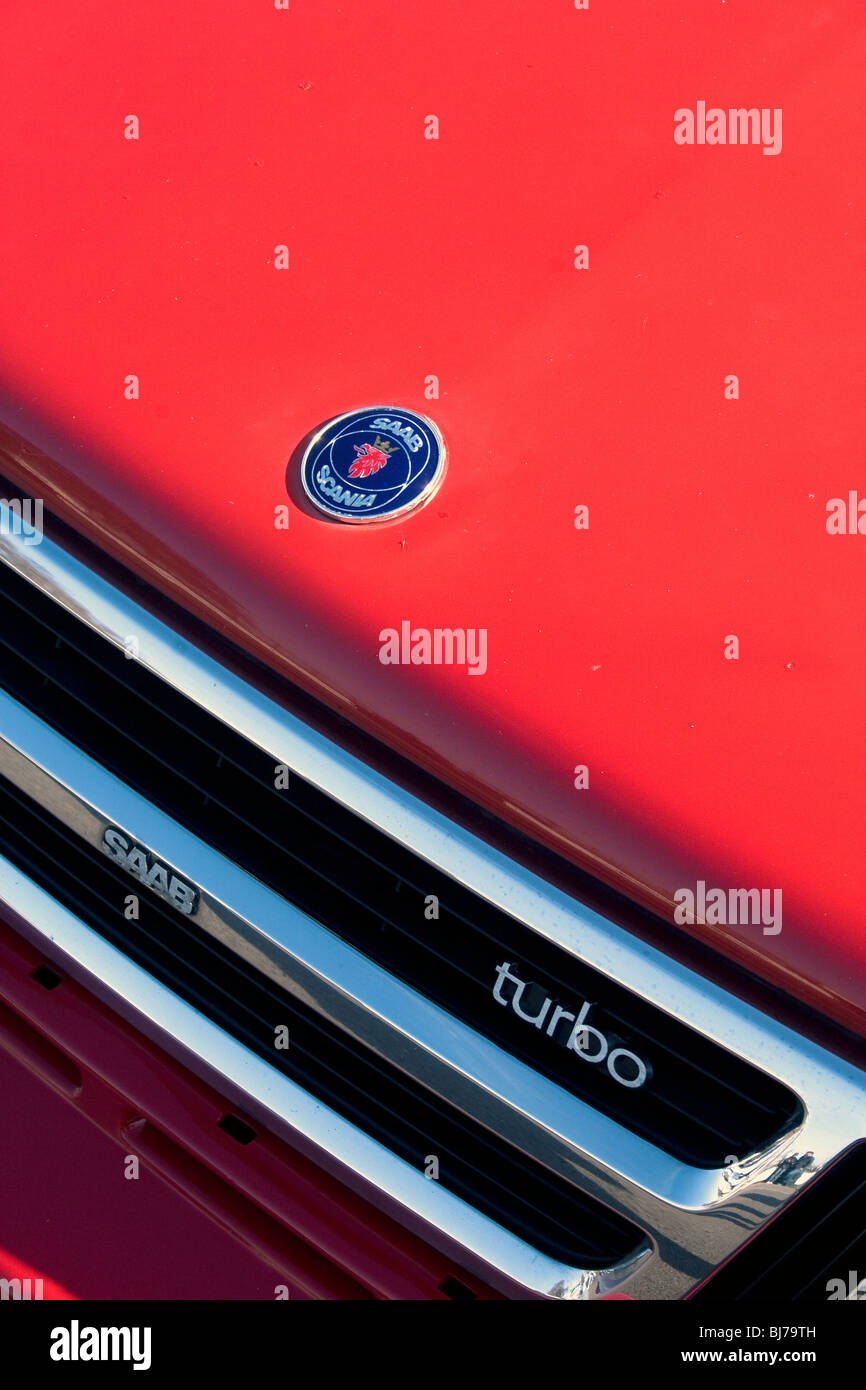Saab Turbo Abzeichen. Stockfoto