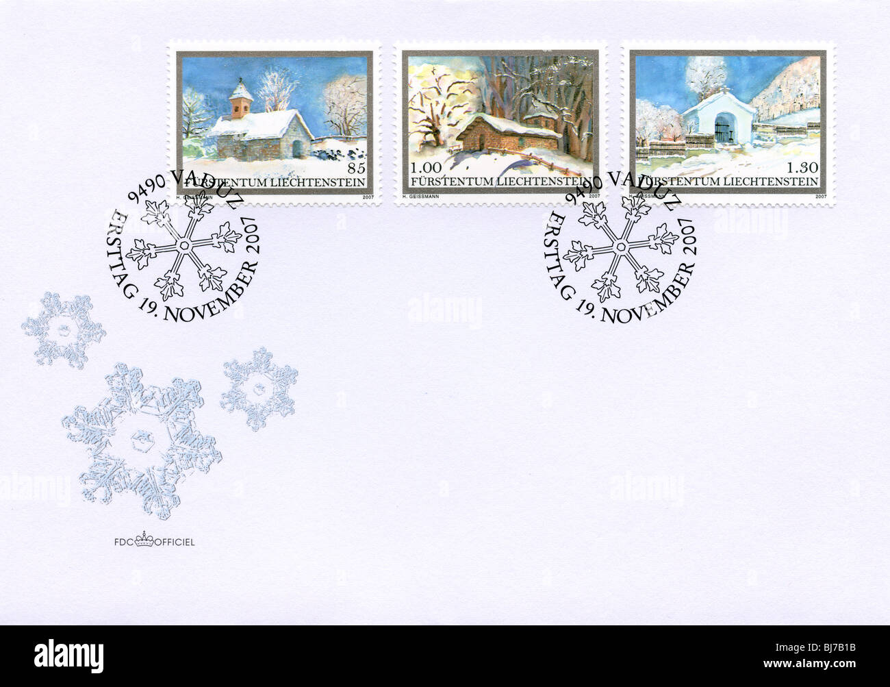 Liechtenstein ersten Tag decken Umschlag Stockfoto