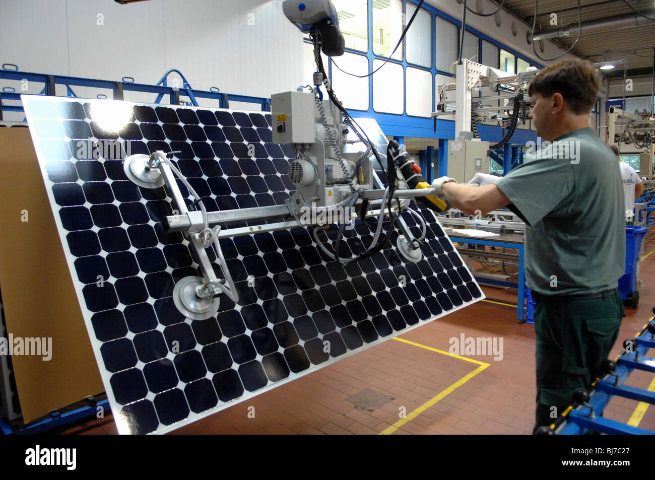 Produktion von Solarzellen bei der Solon Corporation, Berlin Deutschland Stockfoto