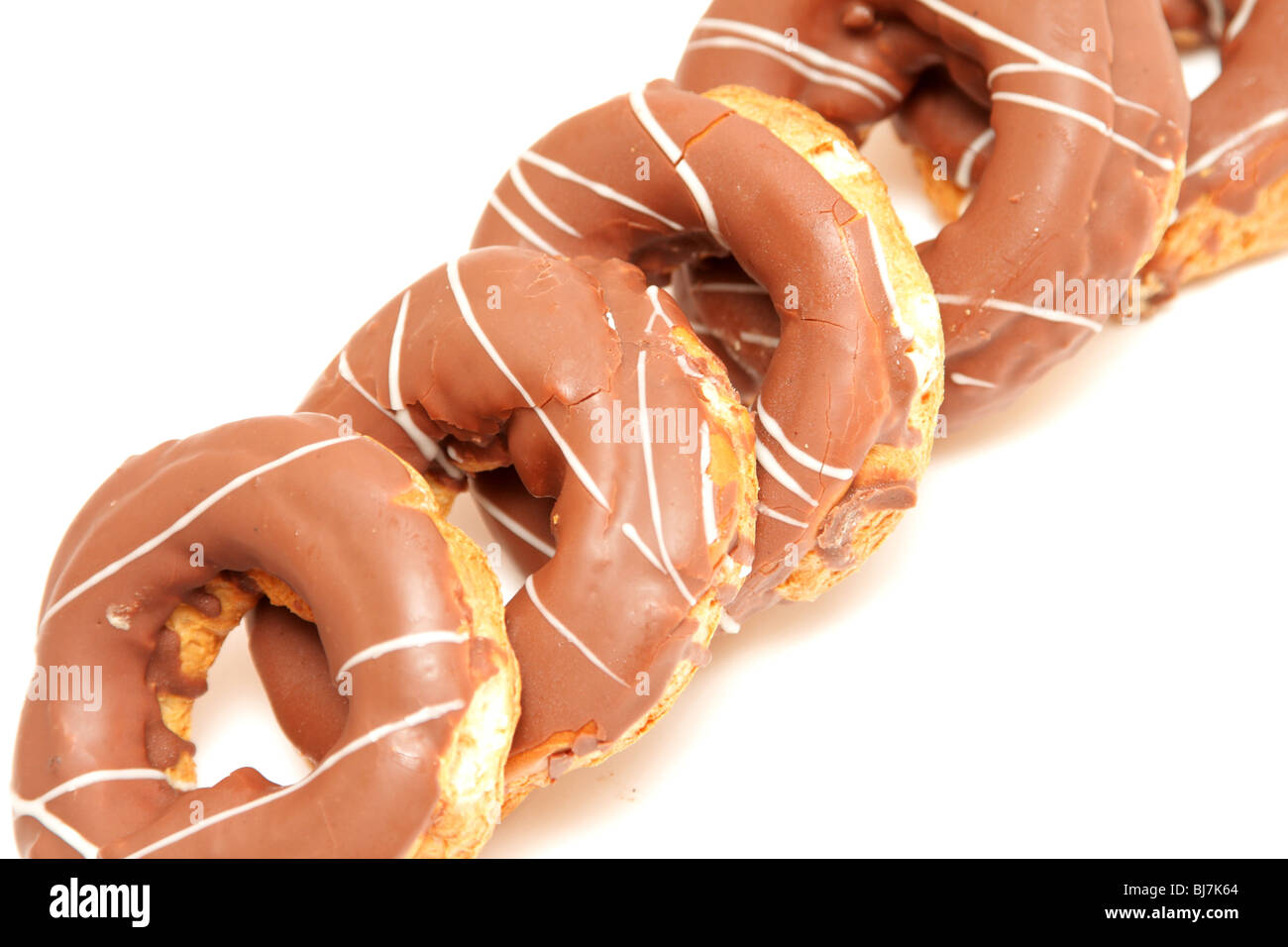 Teig Nuss auf weißem Hintergrund Stockfoto