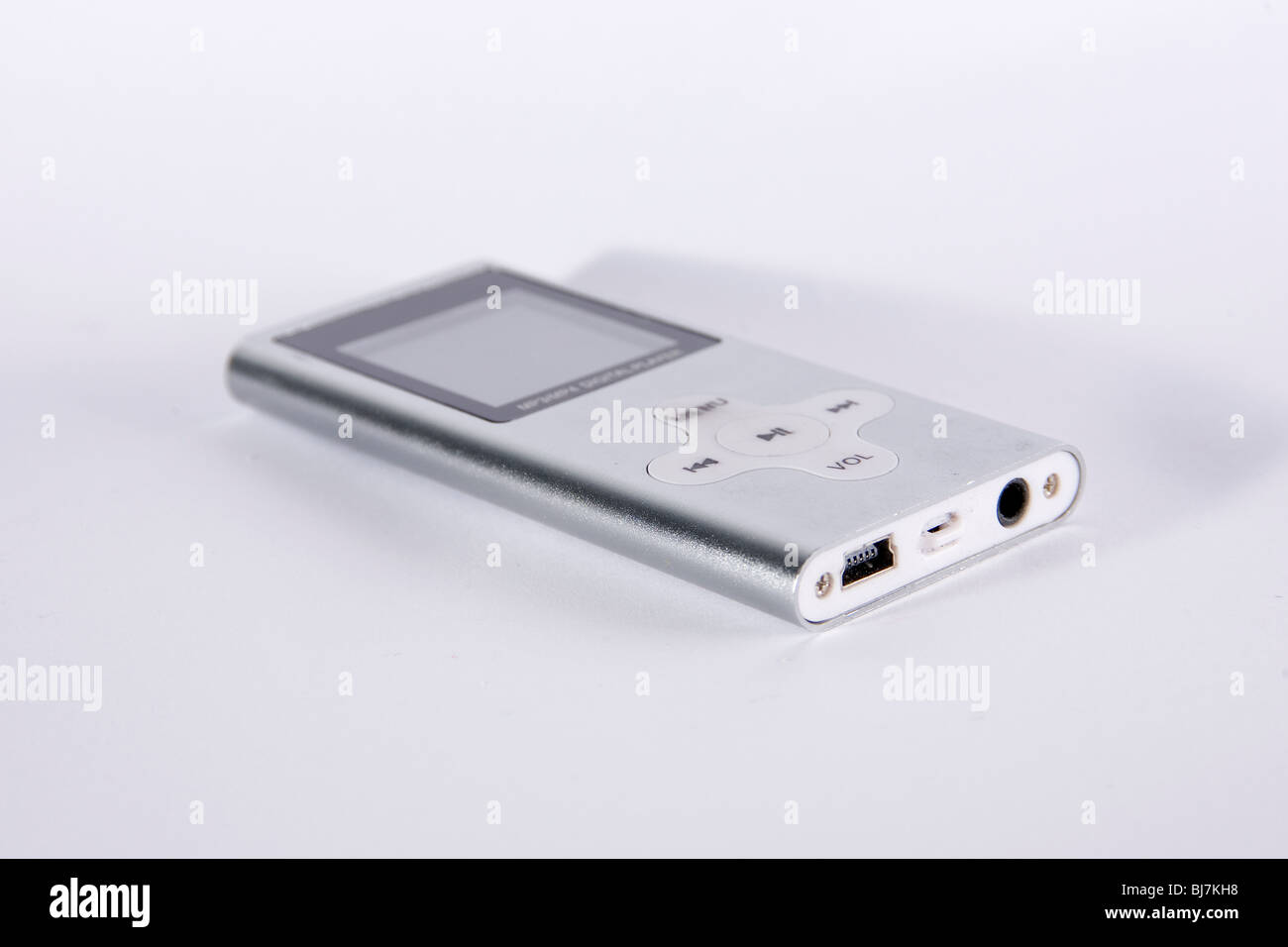 Eine generische Silber MP3-Player auf einem weißen Hintergrund Stockfoto