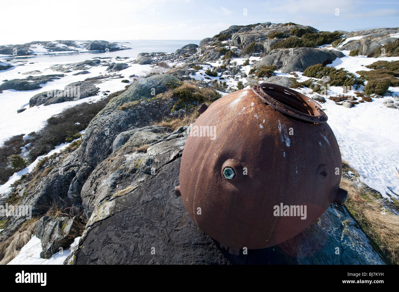 Alten kontaktieren Sie naval mine, Schweden Stockfoto