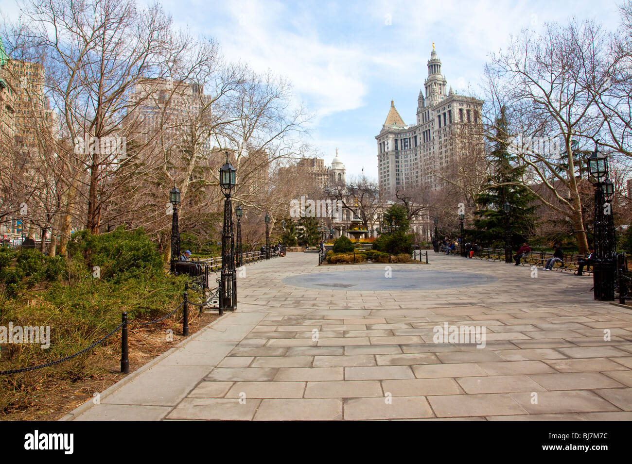 City Hall Park in Manhattan, New York City Stockfoto
