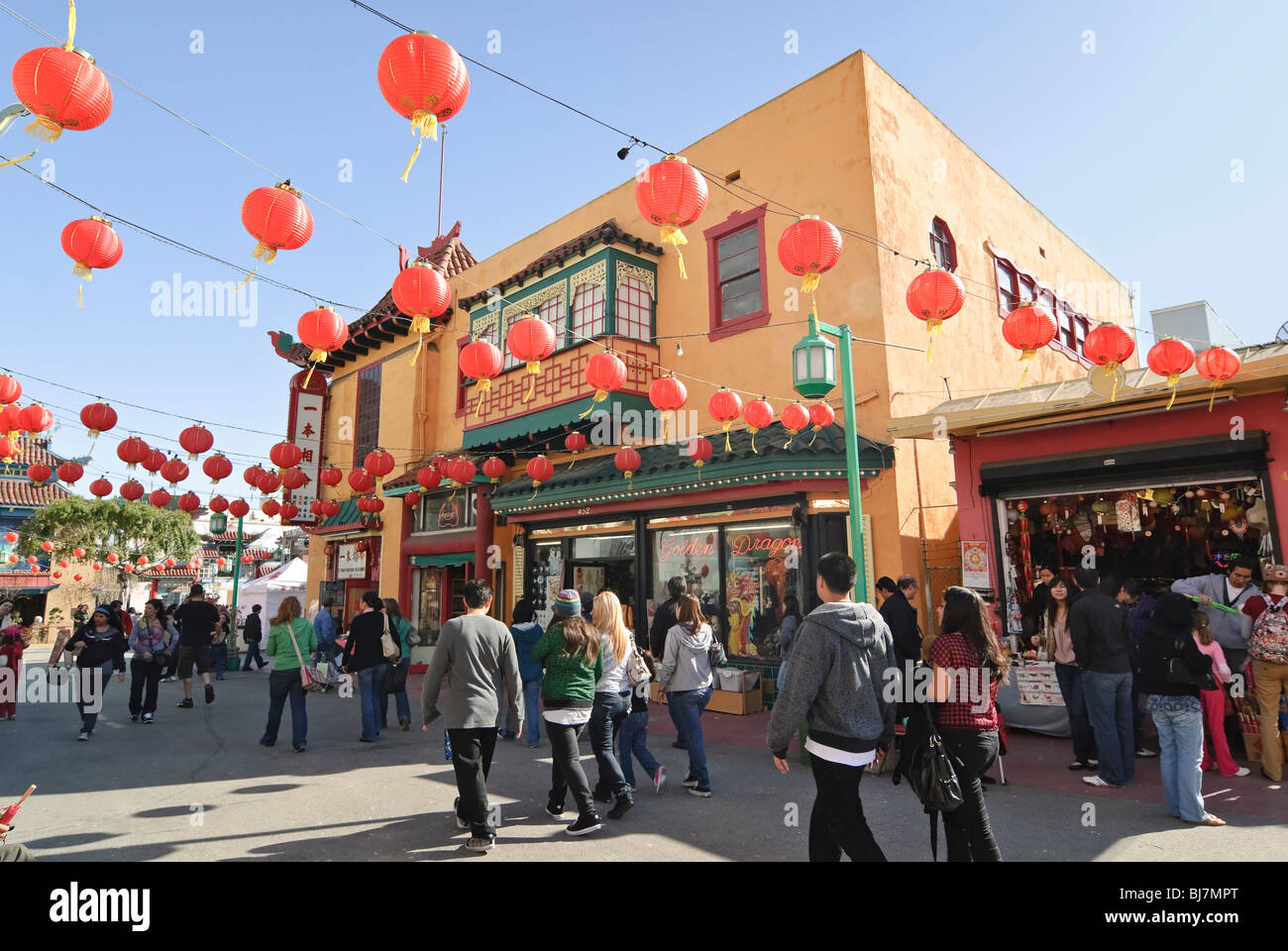 Los Angeles Chinatown Plaza. Stockfoto