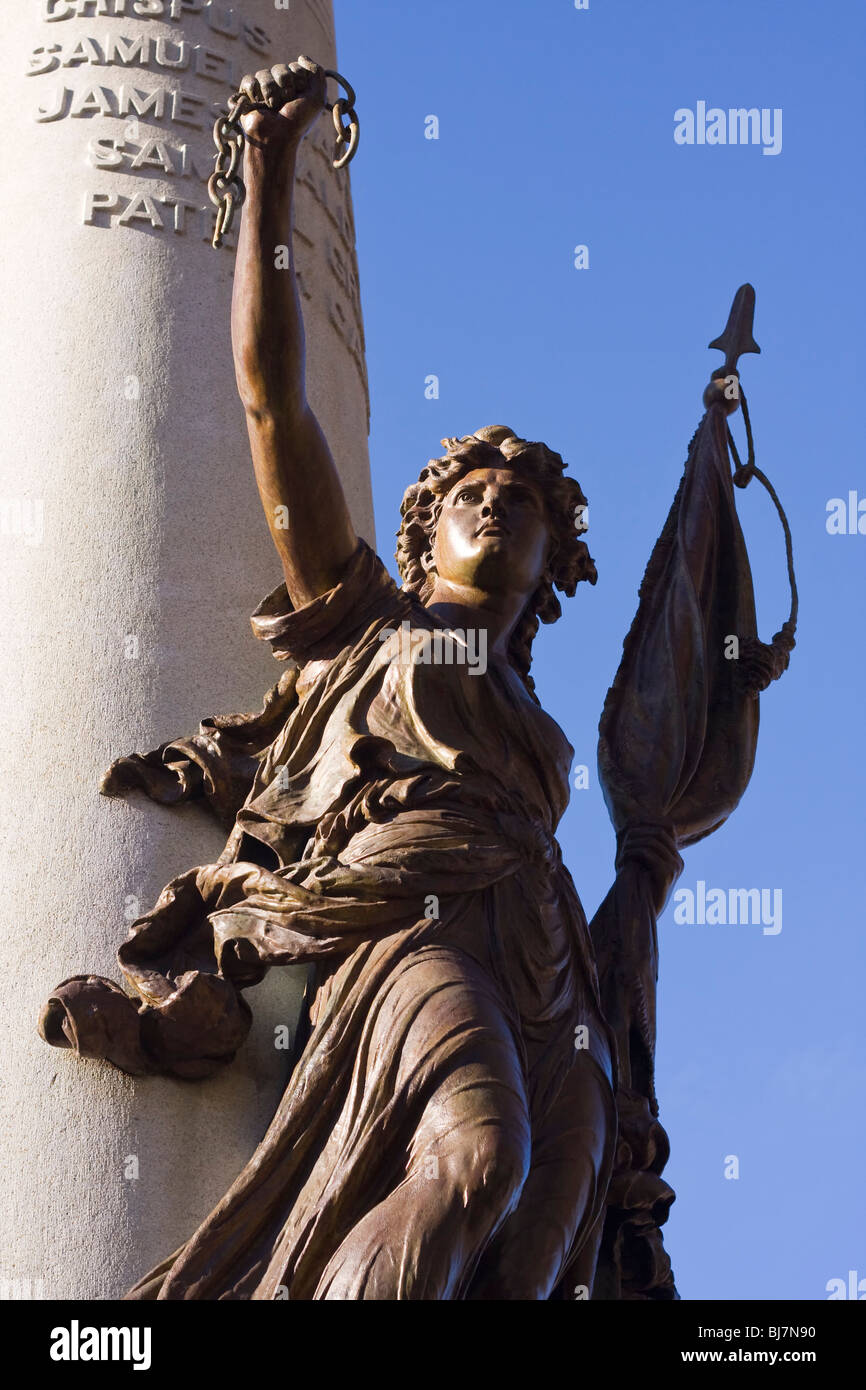 Statue in der Boston Common der Henry Bonnard Bronze Firma zum Gedenken an das Massaker von Boston, Boston, Massachusetts. Stockfoto