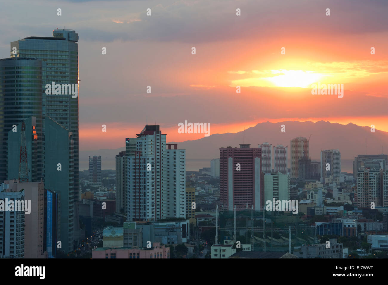 Sonnenuntergang über Manila; Philippinen Stockfoto