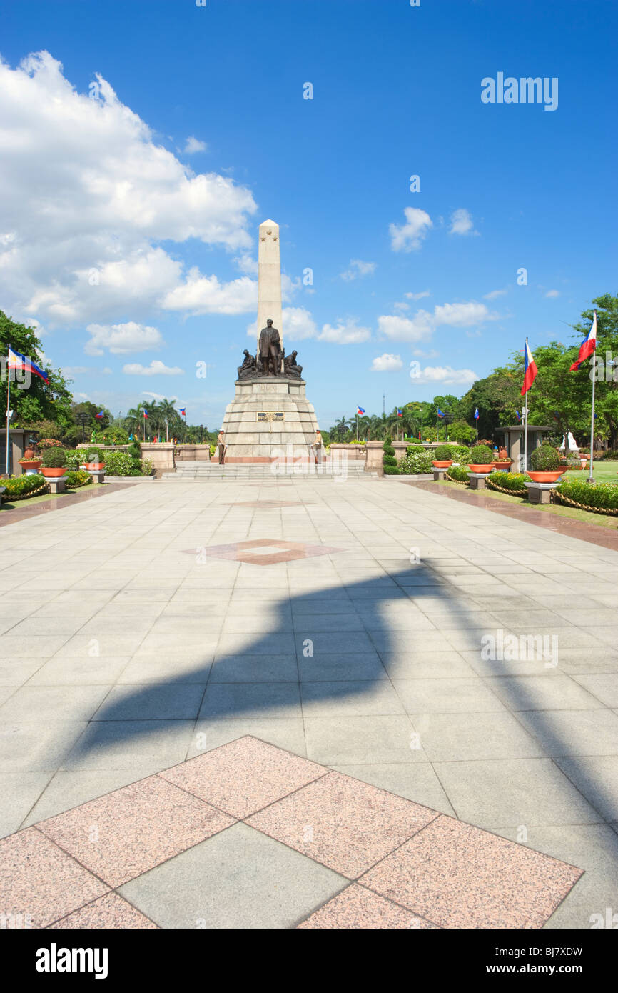 Schatten der Flagge und Rizal Memorial; Rizal Park; Manila; Philippinen Stockfoto