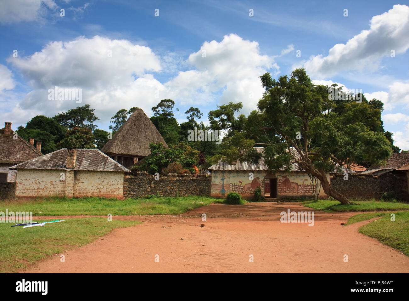 Afrika-Gebäude Bafut Kamerun Fon Palace Stockfoto
