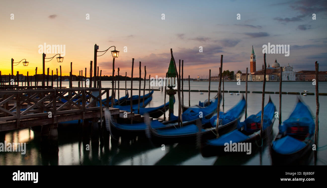 Dawn entlang des Canal Grande in Venedig Veneto Italien Stockfoto