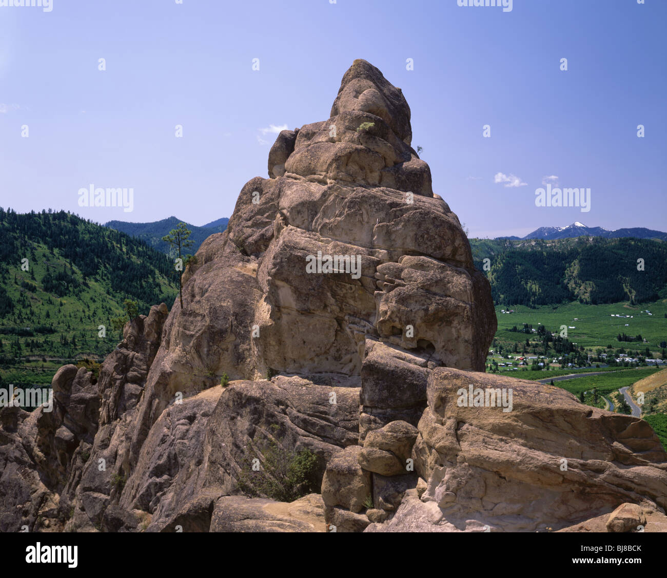 WASHINGTON - Dinosaurier-Turm, einem Sandstein-Turm in Peshastin Zinnen State Park. Stockfoto