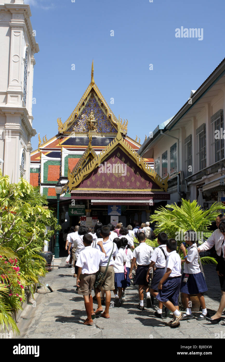 Thai Studenten im Grand Palace, Bangkok, Thailand Stockfoto