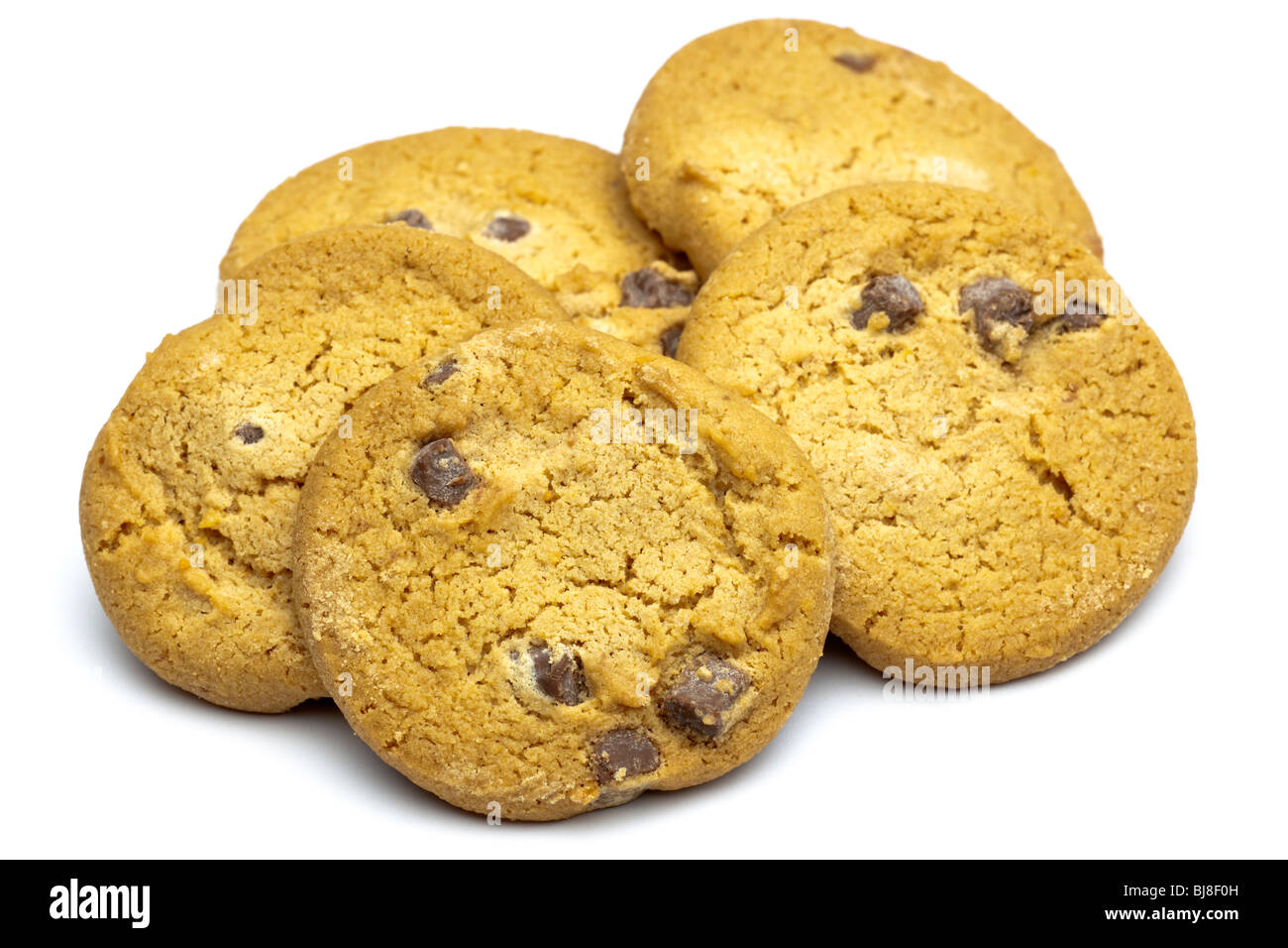 Haufen von Chocolate Chip cookies Stockfoto