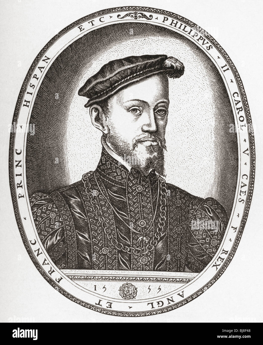 Philipp II., 1527-1598. König von Spanien, Portugal, Neapel, Sizilien und heiratete Maria I, König von England und Irland. Stockfoto