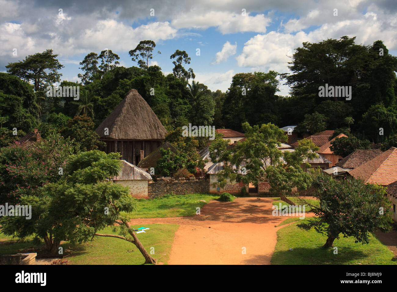 Afrika-Gebäude Bafut Kamerun Fon Palace Stockfoto