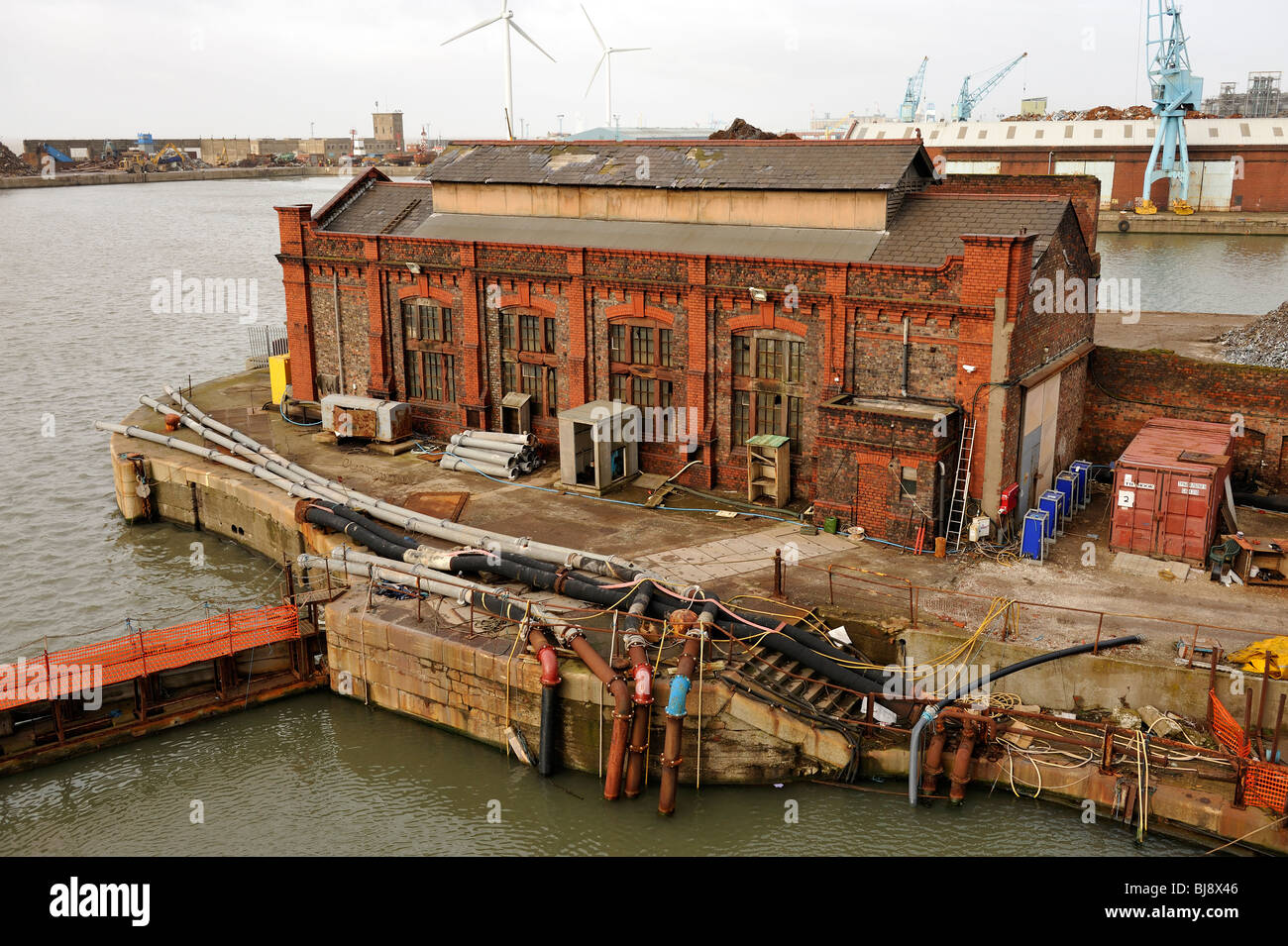 Viktorianische Pump House am dock für das Pumpen von Wasser aus dem Trockendock Stockfoto