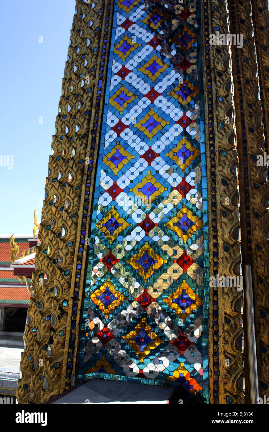 Glas-Textur im The Grand Palace, Bangkok Stockfoto