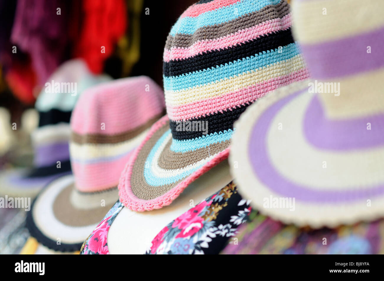 Hüte in Kuta, Bali, Indonesien Stockfoto