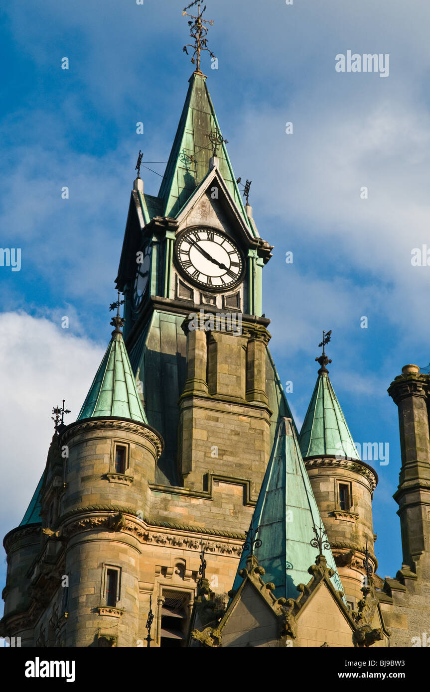 dh DUNFERMLINE FIFE Dunfermline Rathaus Uhrturm Schottland clocktower Stockfoto