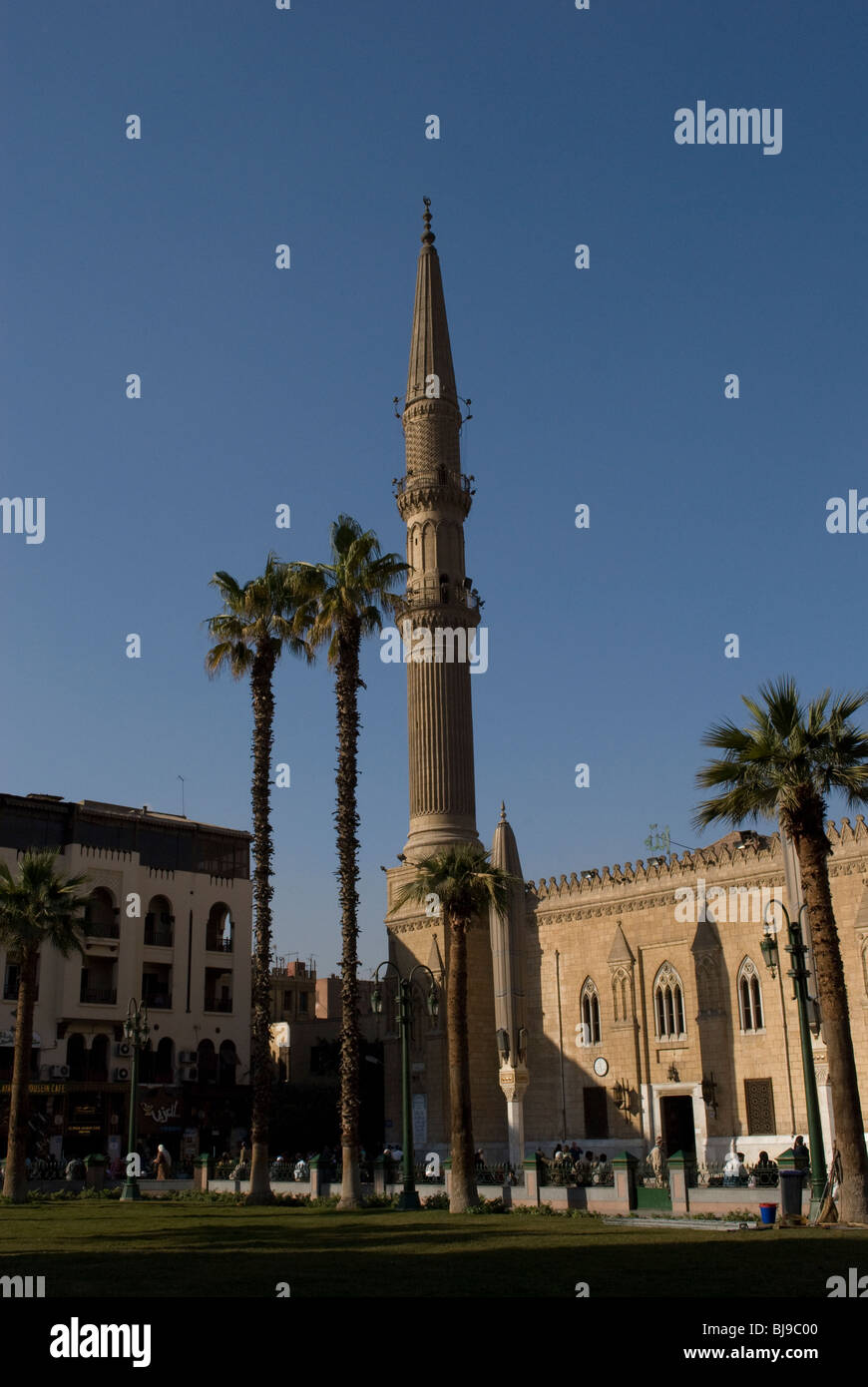 Al-Hussein-Moschee, in der Nähe von Kahn al-Khalili Markt, Kairo, Ägypten, Afrika. Stockfoto