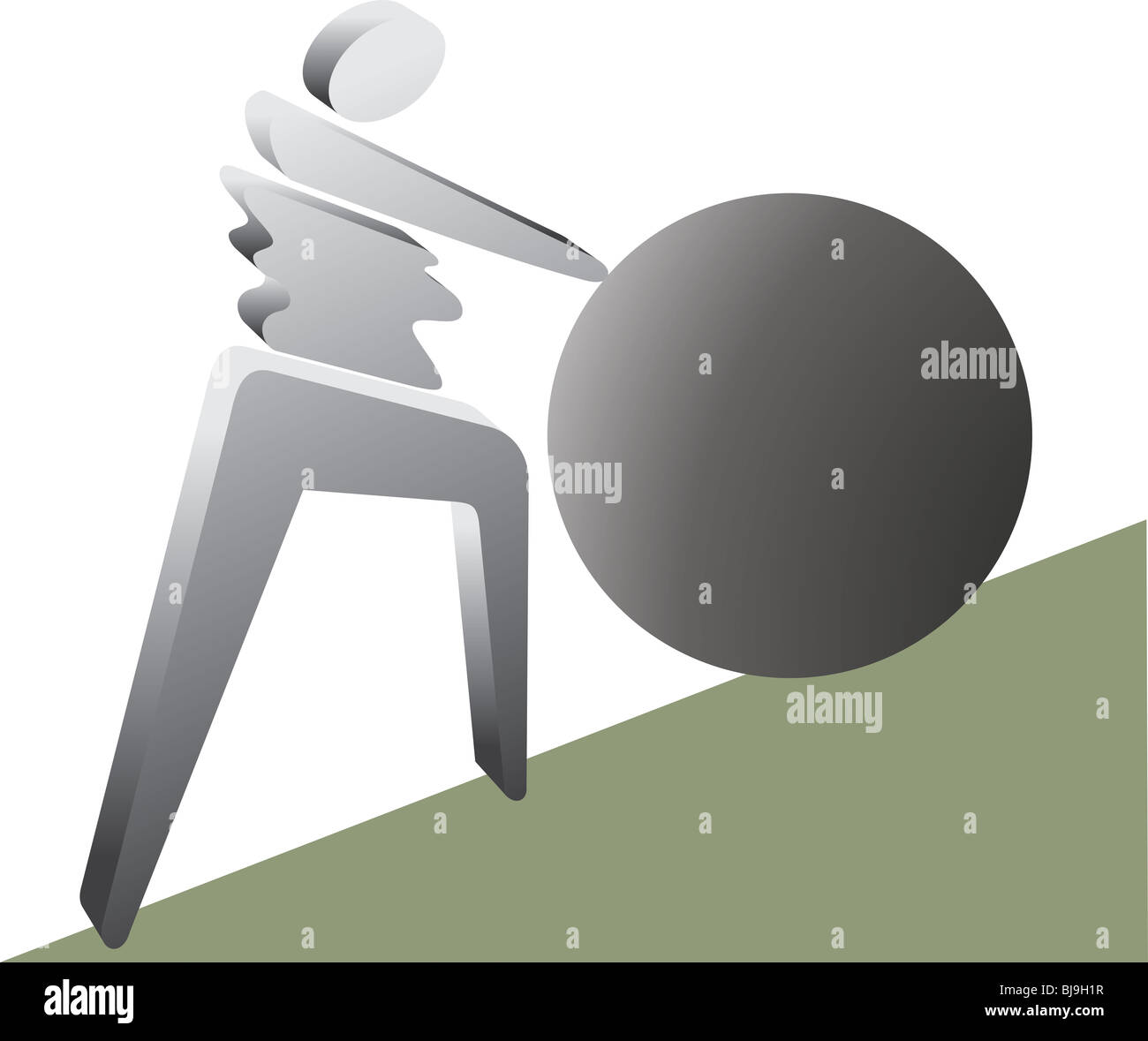 Raumpiktogramm des Menschen - Philosoph Syzifos Stockfoto