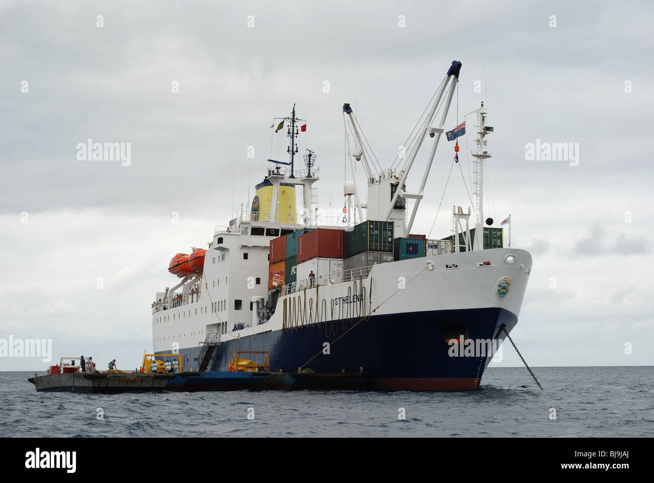 Royal Mail Ship Saint Helena entladen in Jamestown in St. Helena