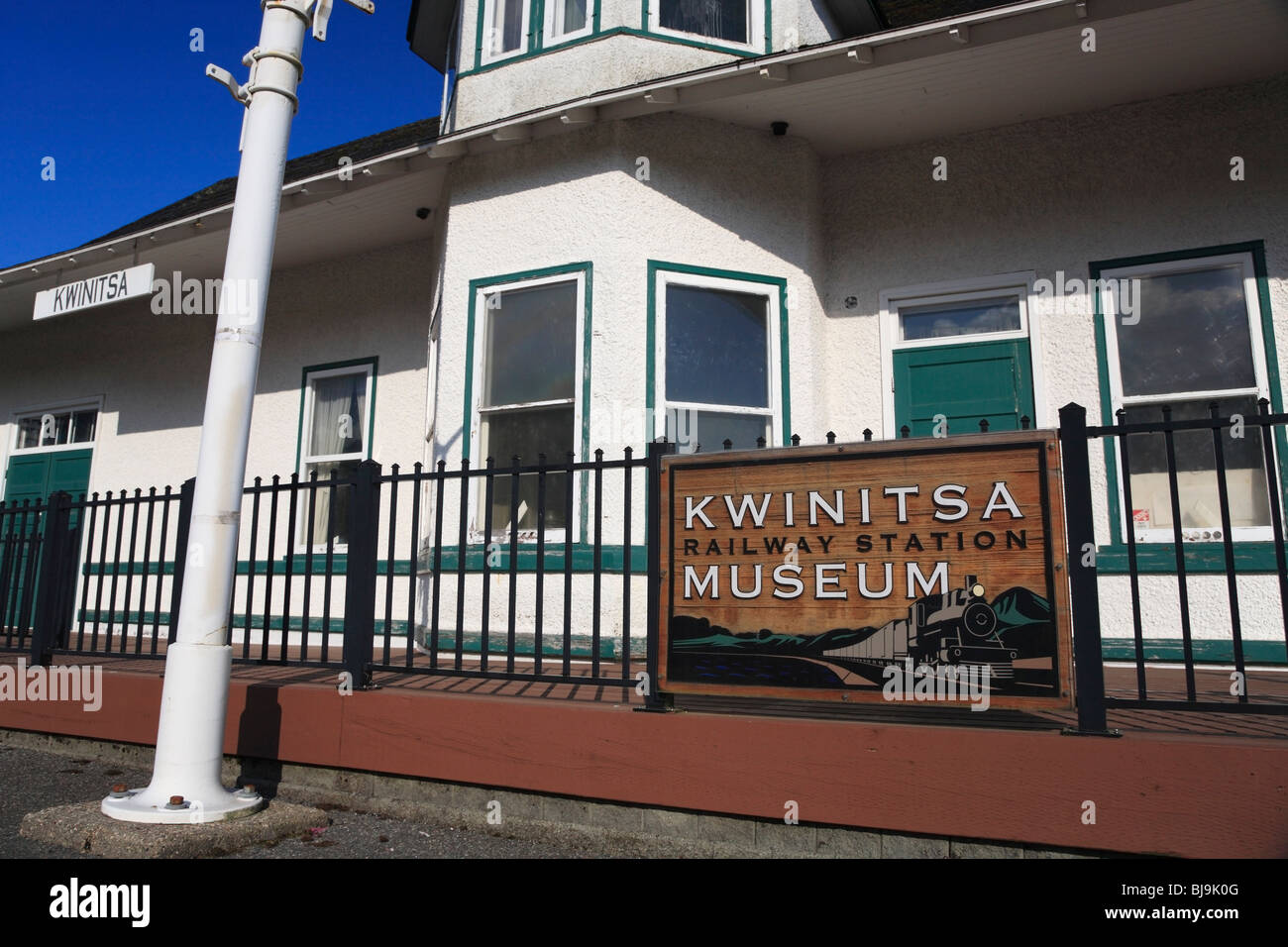 Historische alte Bahnhof 'Kwinitsa', Prince Rupert, BC Stockfoto
