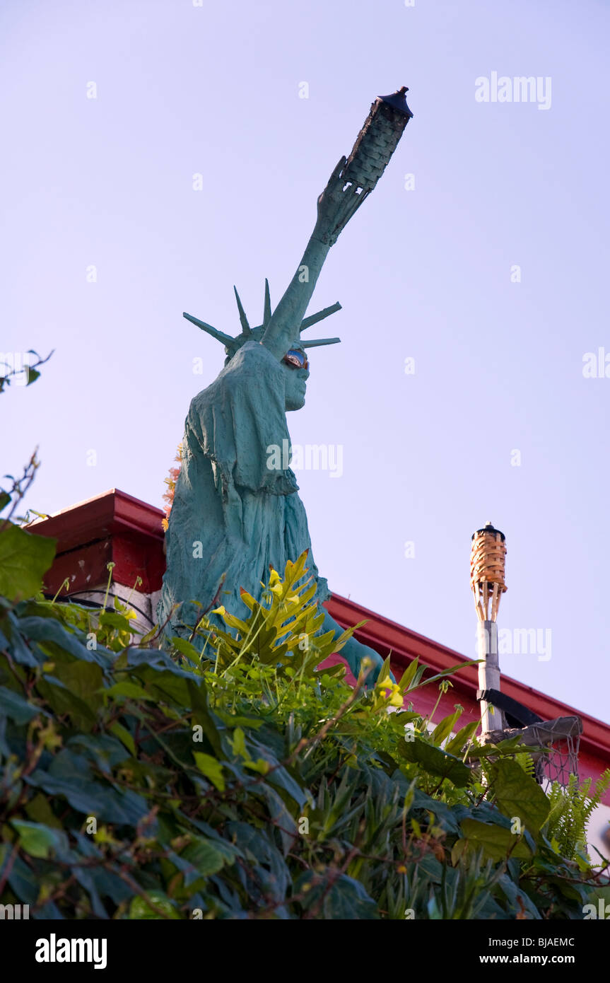 Freiheitsstatue Liberty Parodie Kunst Stockfoto