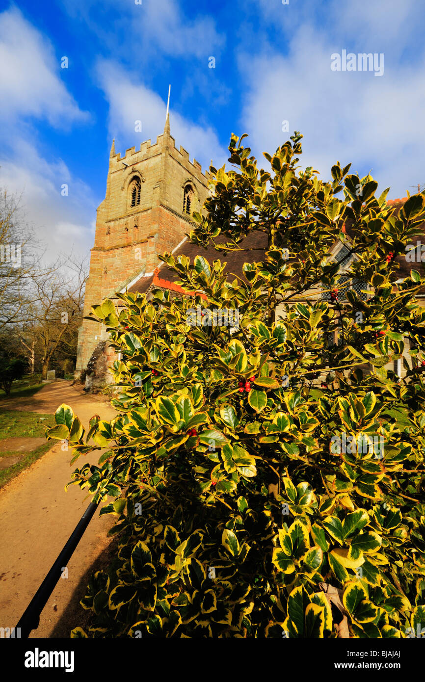 ein Land-Dorf-Pfarrkirche in England - Beoley Worcestershire Stockfoto