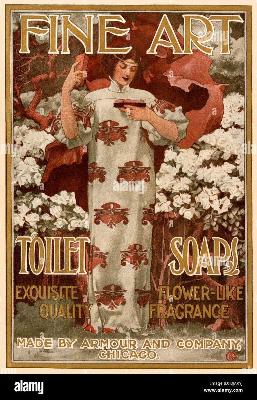 Anzeige für Fine Art wc Seife, 1901. Farblithographie Stockfoto