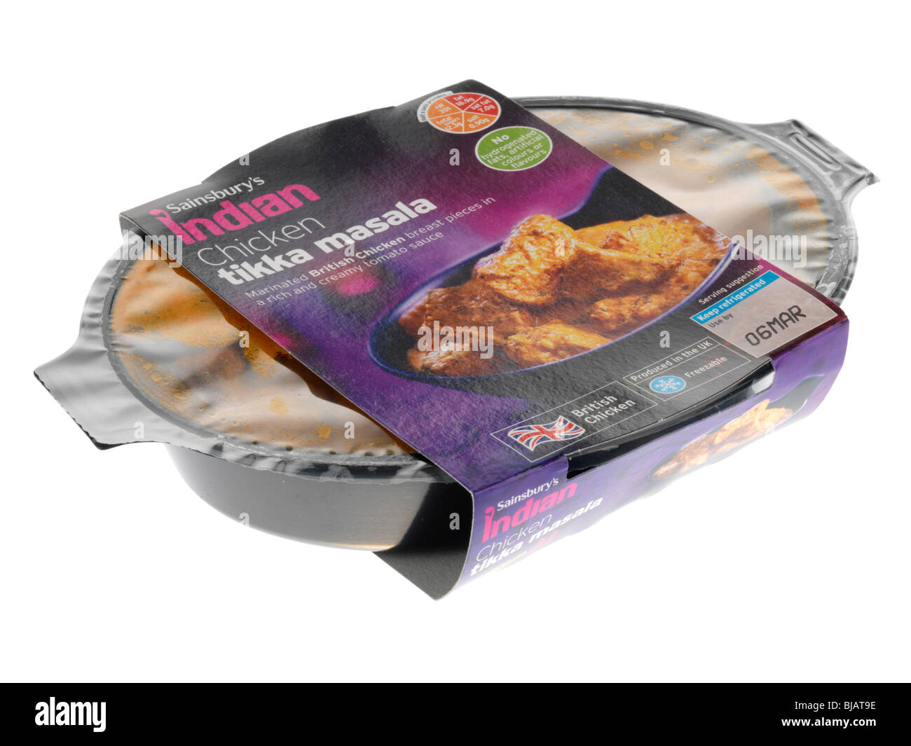 Chicken Tikka Masala-Fertiggerichte Stockfoto